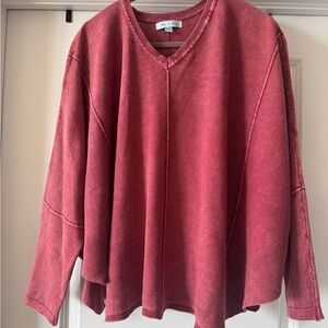 She + Sky Burgundy Knit Top